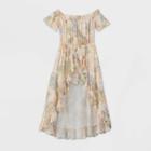 Girls' Floral Off The Shoulder - Art Class Orange