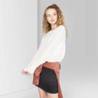 Women's Long Sleeve Crewneck Cable Knit Sweater - Wild Fable Ivory Xs, Women's, White