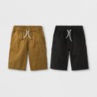Boys' 2pk Woven Chino Pull-on Shorts - Cat & Jack Black/brown