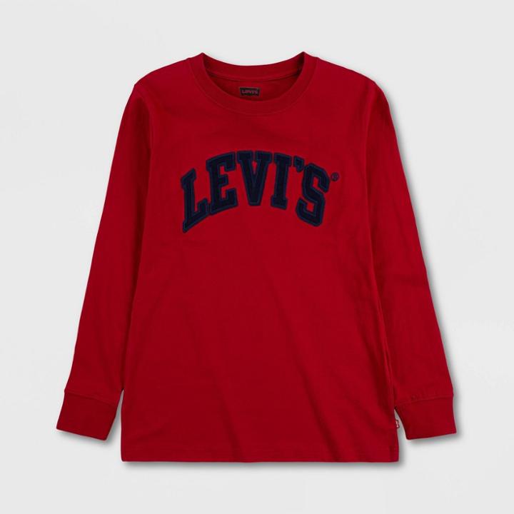 Levi's Boys' Arched Logo Long Sleeve T-shirt - Red