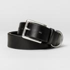 Men's 32mm Overbevel Leather D-ring Belt - Goodfellow & Co - Black