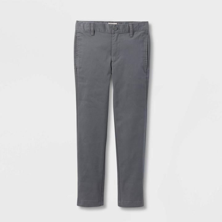 Boys' Slim Straight Fit Uniform Chino Pants - Cat & Jack Gray