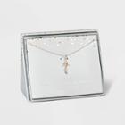 No Brand Silver Plated Rose Gold Cubic Zirconia Cross And Heart Necklace -