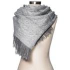 Women's Blanket Scarf Gray Herringbone - Merona ,