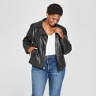 Women's Plus Size Moto Jacket - Ava & Viv Black X