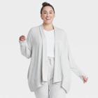 Women's Plus Size Cozy Lightweight Fleece Cardigan - All In Motion Heather Gray