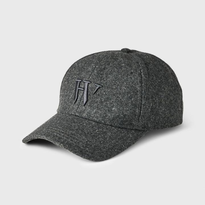 Houston White Adult Flat Brim Baseball Hat - Charcoal Gray
