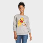 Women's Disney Winnie The Pooh Embroidered Flowers Graphic Sweatshirt - Gray