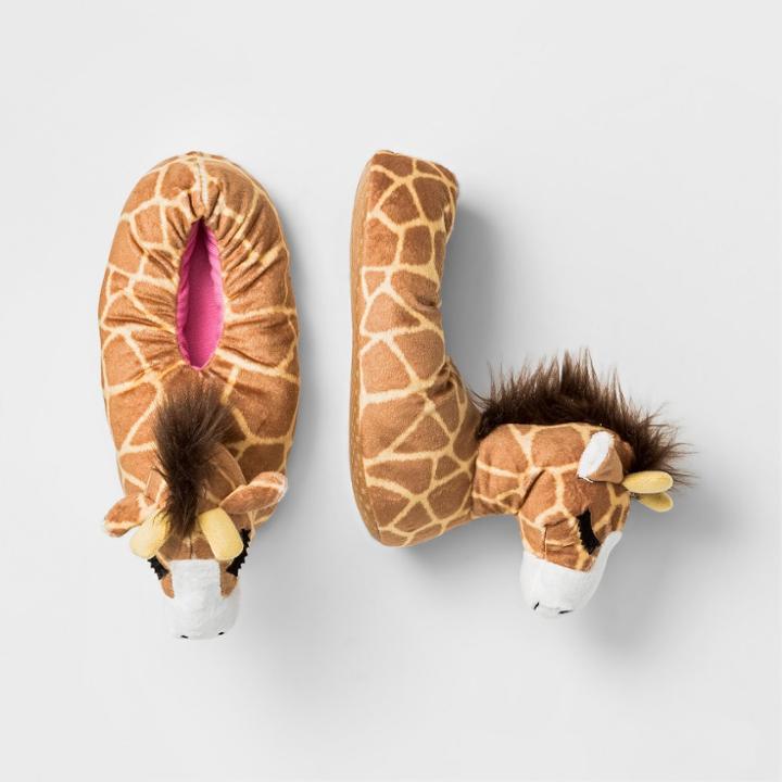 Girls' Giraffe Bootie Slippers - Cat & Jack Brown