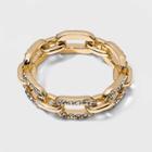 Sugarfix By Baublebar Crystal Link Chain Ring - 8, Black/gold