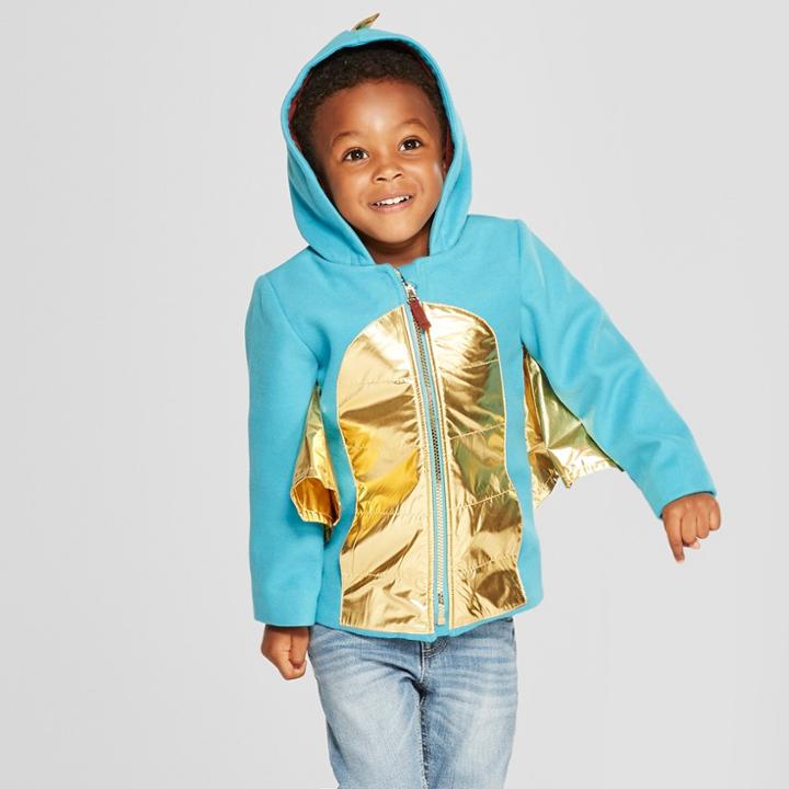 Toddler Boys' Dragon Faux Wool Softshell Jacket - Cat & Jack Teal