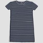 Junk Food Women's Party In The U.s.a. Striped Embroidered Dress - Navy Blue