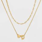 14k Gold Dipped 'd' Initial With Heart Chain Necklace - A New Day Gold