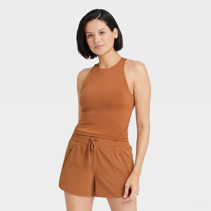 Women's Crop Tank Top - All In Motion Chestnut
