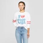 Women's I Heart Football Graphic Sweatshirt - Modern Lux (juniors') White