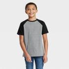 Boys' Short Sleeve Baseball T-shirt - Cat & Jack Gray/black