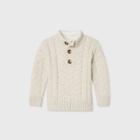 Toddler Boys' Mock Neck Cable Pullover Sweater - Cat & Jack Brown