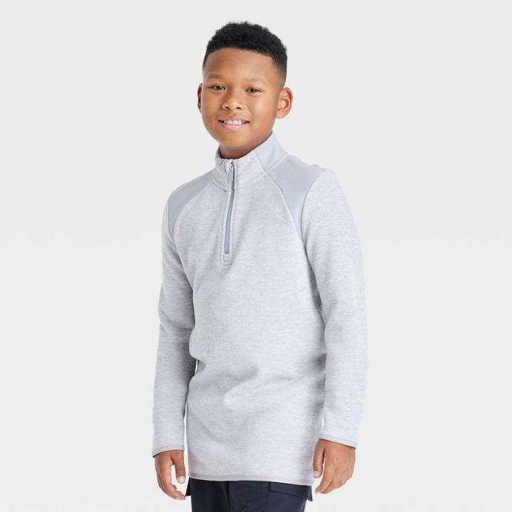 Boys' Fleece 1/4 Zip Pullover - All In Motion Heathered Gray