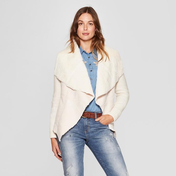 Women's Open Layering Sherpa Sweater - Knox Rose Ivory