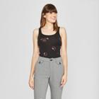 Women's Any Day Floral Print Tank - A New Day Black/pink Xxl, Black Pink
