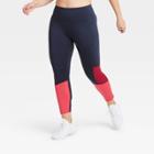 Women's Sculpted High-rise Colorblock 7/8 Leggings 24 - All In Motion Navy/red Xs, Women's, Blue/red