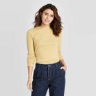 Women's Long Sleeve Crewneck Layering T-shirt - Universal Thread Yellow M, Women's,