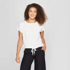 Mpg Sport Women's Cinch Waist Knit T-shirt - Coconut Cream