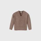 Women's Plus Size V-neck Pullover Sweater - Ava & Viv Taupe X, Gray