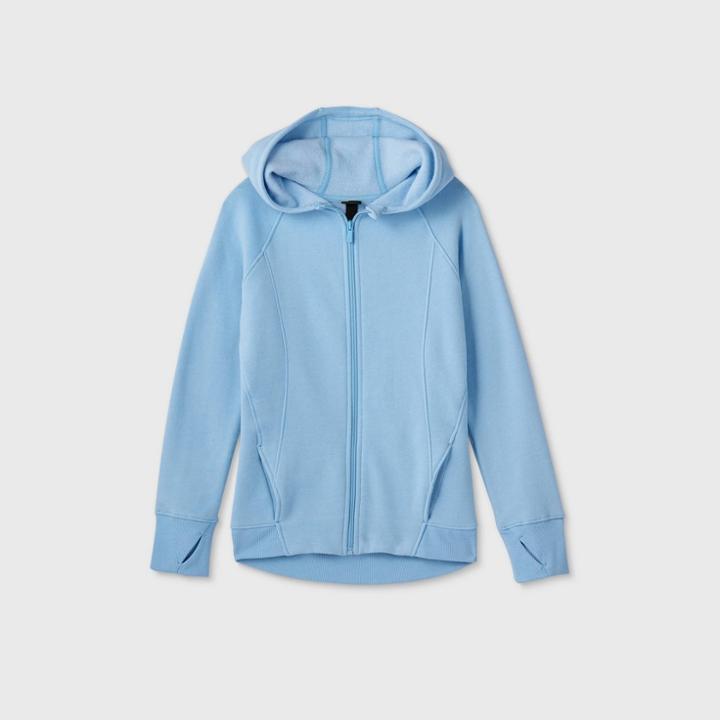 Girls' Fleece Full Zip Hoodie Sweatshirt - All In Motion