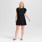 Women's Short Sleeve Tiered Mini Dress - Who What Wear Black