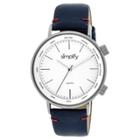 Simplify The 3300 Men's Leather-band Watch - Silver/navy (blue)