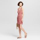 Women's Floral Print Halter Neck Open Back Dress - Eclair Red