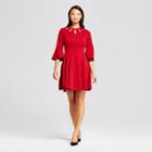 Women's Bellsleeve Fit And Flare With Cutout Dress - Melonie T Red