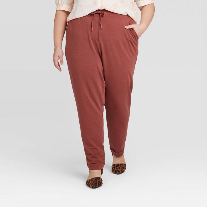 Women's Plus Size Leisure Jogger Pants - Ava & Viv Pink X, Women's