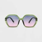 Women's Plastic Round Sunglasses - Universal Thread Green