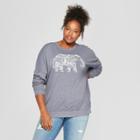 Women's Plus Size Elephant Graphic Sweatshirt - Zoe+liv (juniors') Blue