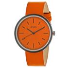 Simplify The 3000 Men's Sand - Blasted Dial Leather Strap Watch - Orange