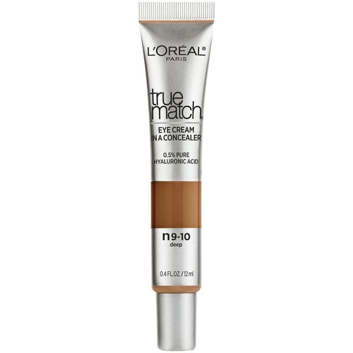 L'oreal Paris True Match Eye Cream In A Concealer With Hyaluronic Acid - Deep N9-10