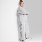 Women's Ascot + Hart Wide Leg Graphic Pants - Gray Checkered