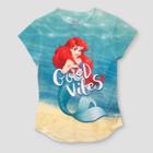 Girls' Disney Princess Ariel 'good Vibes' Short Sleeve T-shirt -