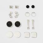 One Clear Stone, One Open Circle, Two Flat Circles, One Square, One Bar, One Pave Circle & Cluster Of Two Stones Earring Set - A New Day