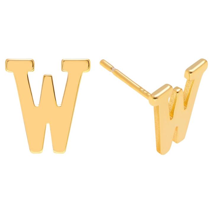 Women's Journee Collection Brass Initial Stud Earrings - Gold, W, Gold