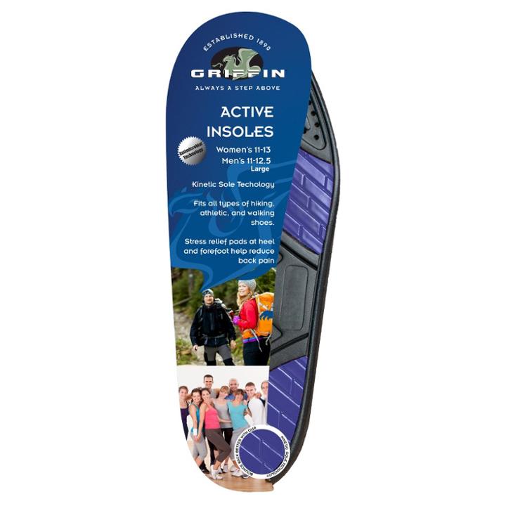 Griffin Footwear Cushions Active Insoles - Multi-colored L, Adult Unisex, Size: Large,
