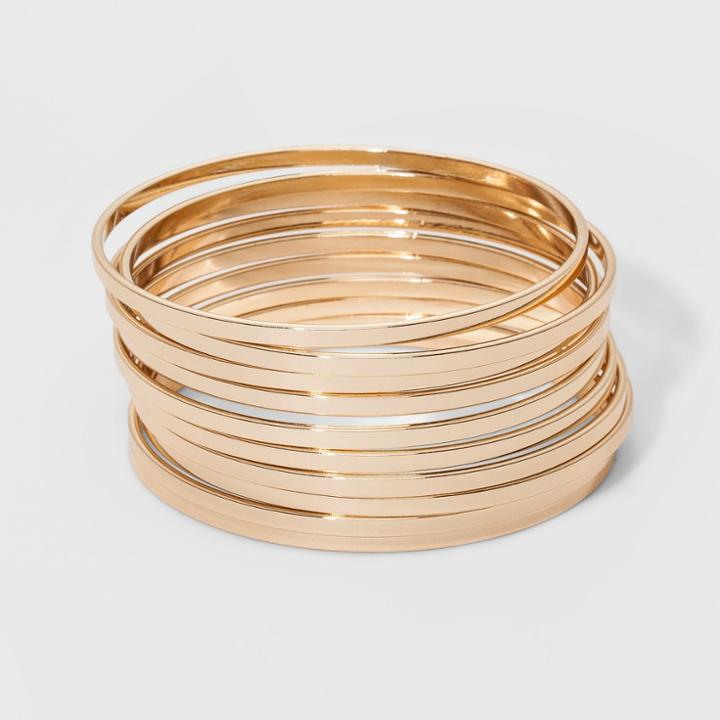 Target Bangle Bracelet 10pc - A New Day Gold
