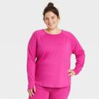 Women's Plus Size Long Sleeve Essential Crewneck T-shirt - All In Motion Berry Purple