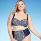 Women's Plus Size Twist-front Bikini Top - Kona Sol Navy