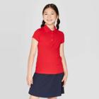 Girls' Short Sleeve Performance Uniform Polo Shirt - Cat & Jack Red Pop