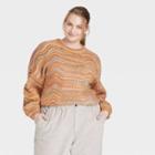 Women's Plus Size Crewneck Pullover Sweater - Universal Thread Yellow Wave