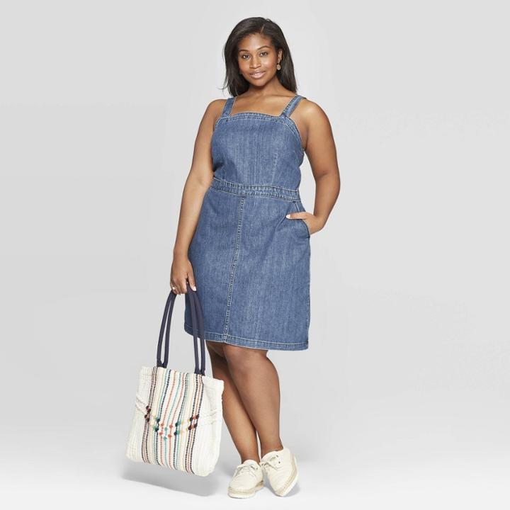 Women's Plus Size Sleeveless Scoop Neck Dress - Universal Thread Medium Blue