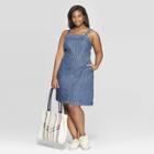 Women's Plus Size Sleeveless Scoop Neck Dress - Universal Thread Medium Blue